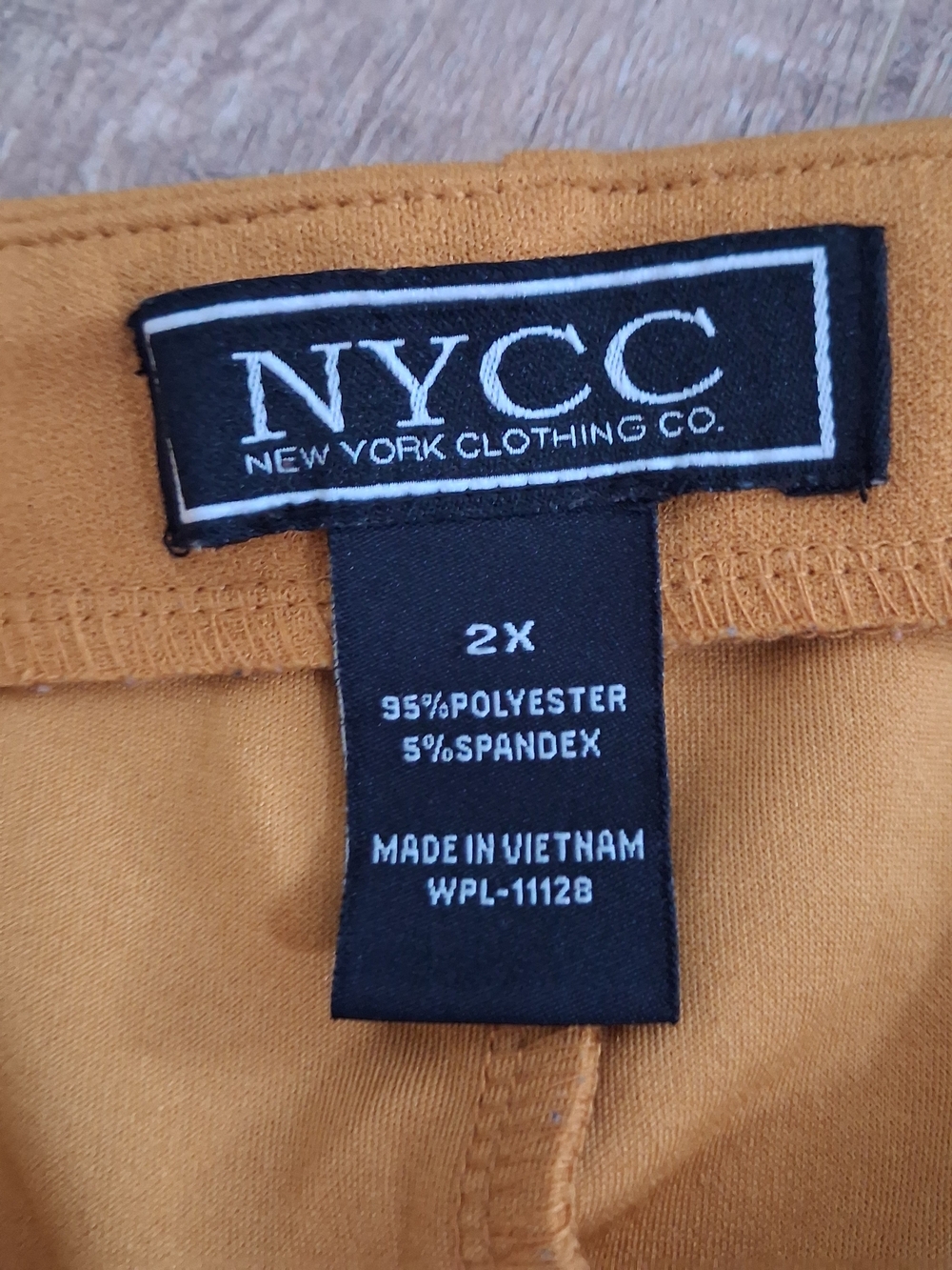 NYC m 2X Stretch Pants in Mustard